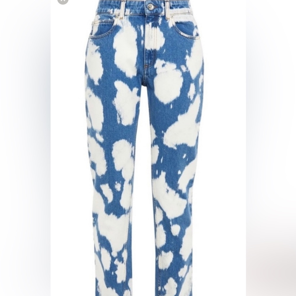 Burberry Seamill Monogram Motif Straight Fit Bleached Denim Jeans Size 28 NWT